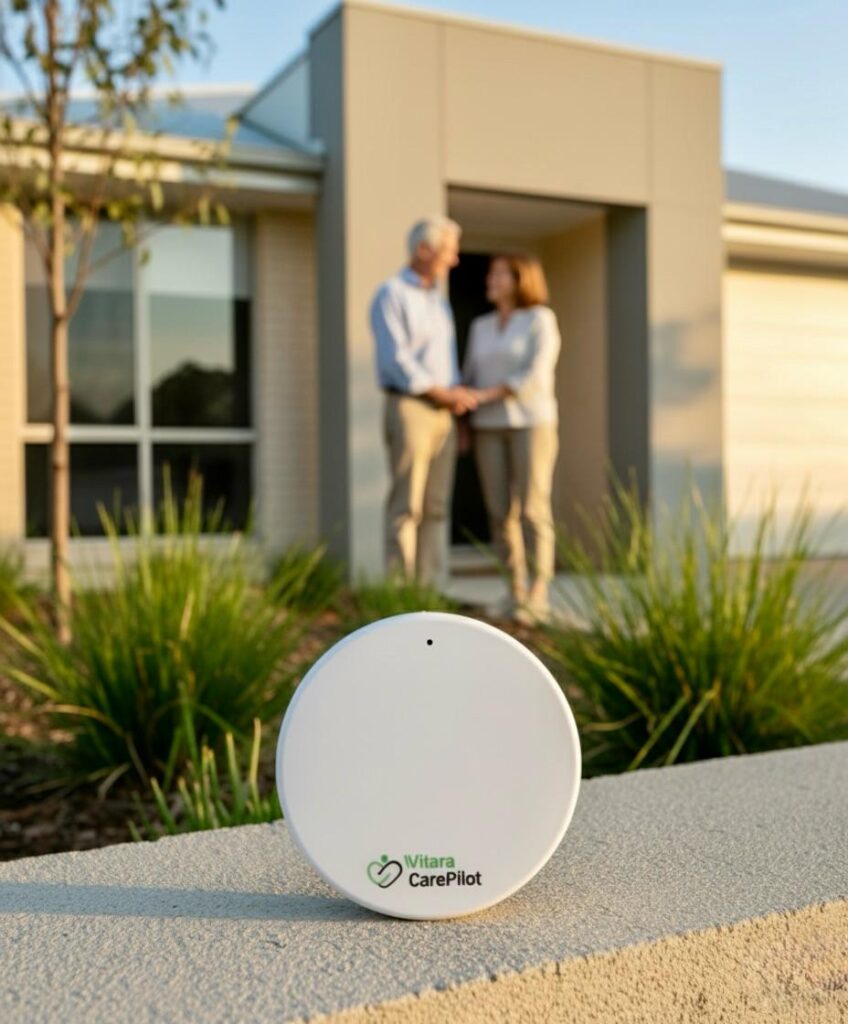 Device in front of a house.