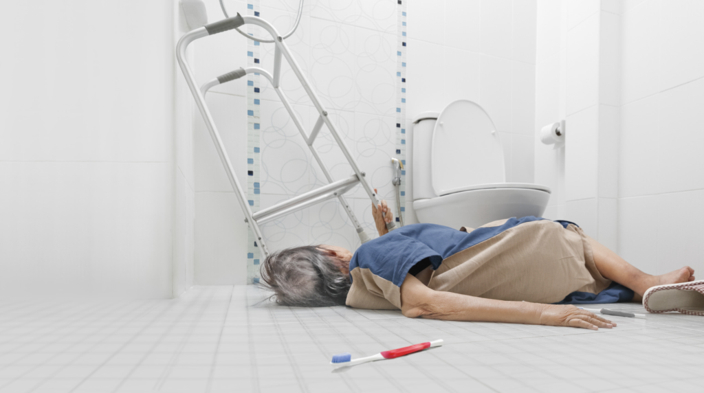 Elderly person fallen in bathroom